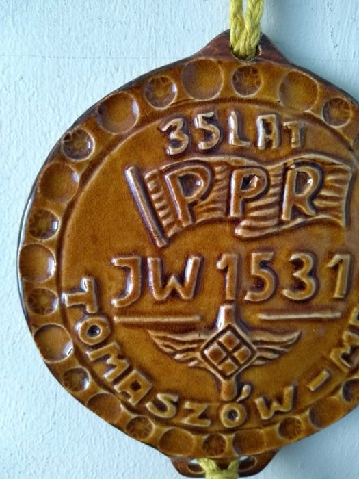 Zawieszka ceramiczna ozdoba rocznicowa 35 PPR. Pamiątka PRL