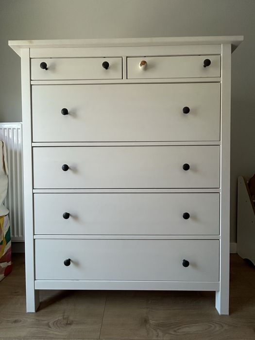 Komoda Hemnes Ikea biala bejca 6 szuflad super stan