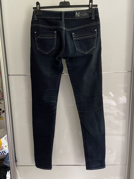 Jeansy rurki granatowe