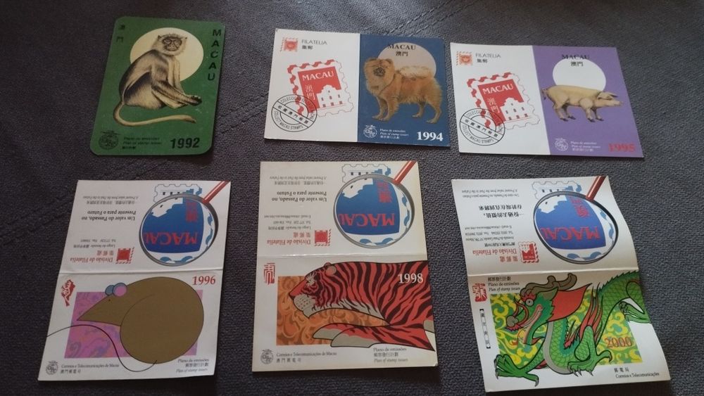Calendários de Macau - colecção dos Anos Lunares emitidos pelos CTT