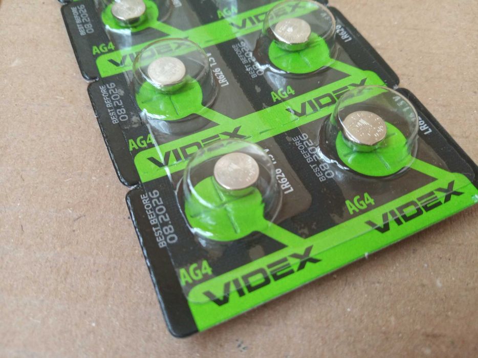 Батарейка Videx Alkaline АG4 LR626 в блістері 10 батарейок