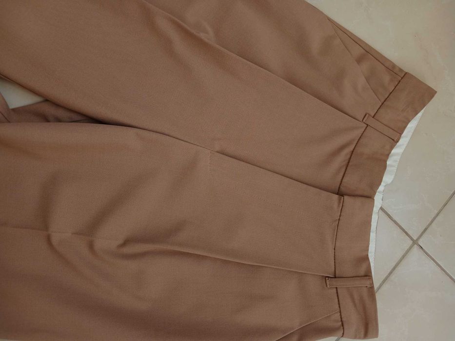 Брюки бежеві кемел zara S
