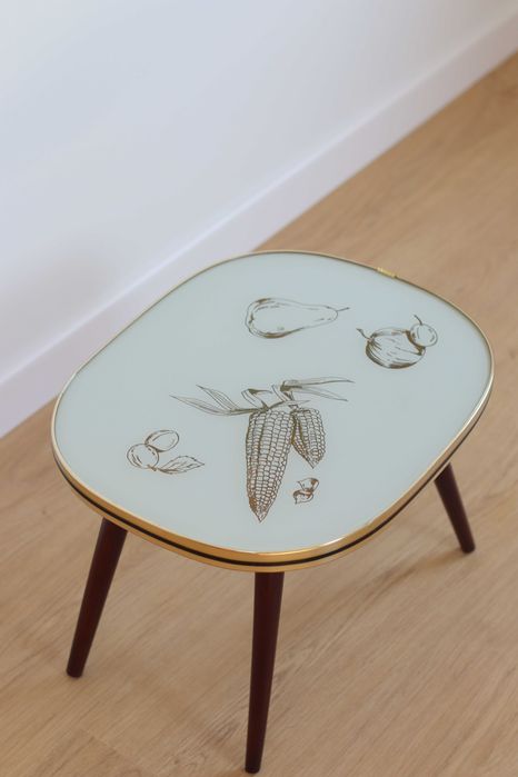 Kwietnik rockabilly ze szklanym blatem patyczak lata 60 Niemcy