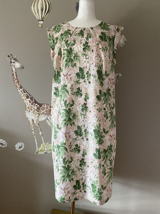 Elegancka sukienka Quiosque 46 kwiatowa – chrzciny, komunia, bawełna z elastanem