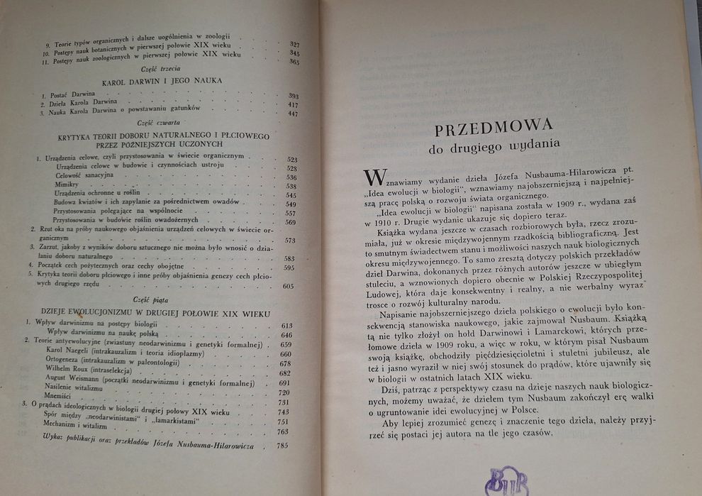 Idea ewolucji w biologii, Józef Nusbaum  tom I