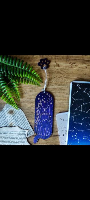 Zakładka do książki kot zodiak fioletowy