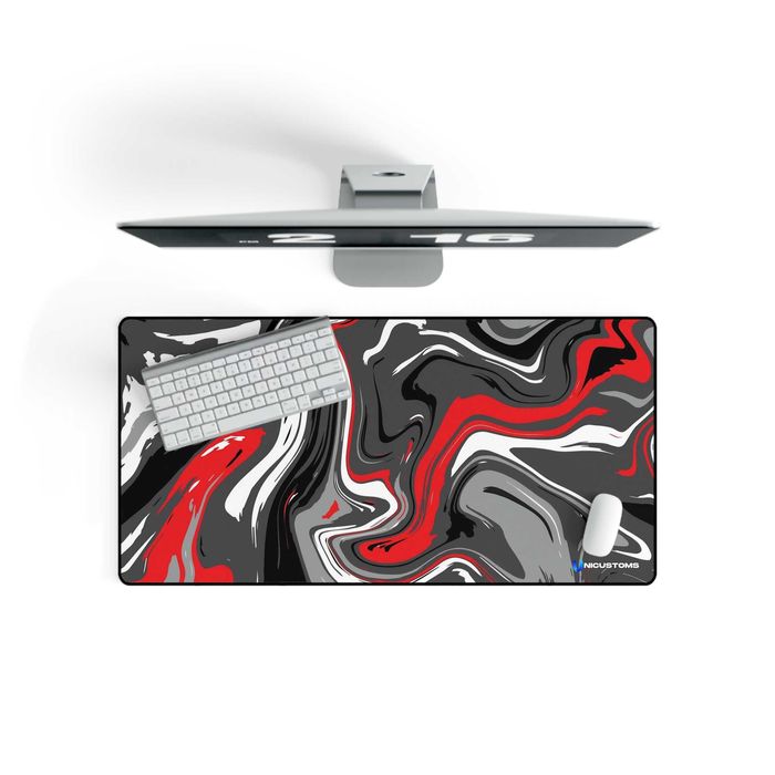 Mousepad XXL ( Vermelho/Cinza/Branco ) ( 80cm x 40 cm )