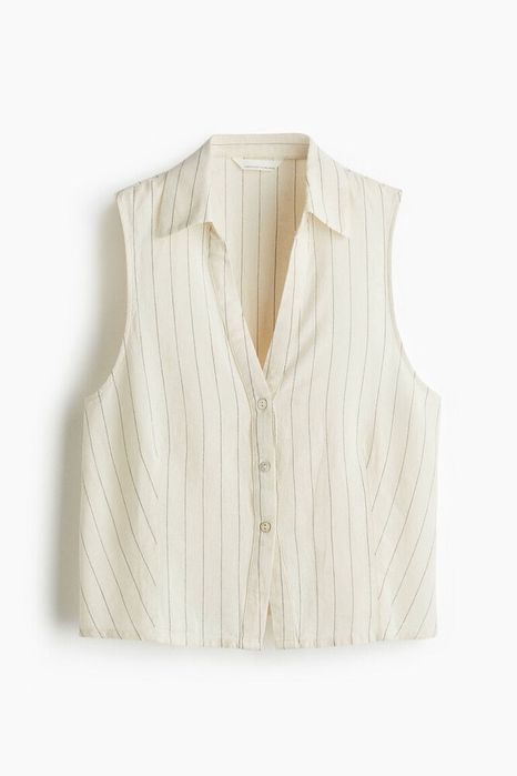 Льняна жилетка, жилет льон р.м h&m linen blend