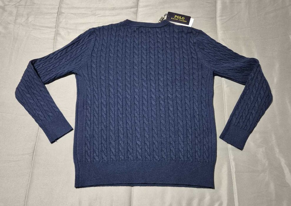 Camisola de malha trançada Ralph Lauren – azul - tamanho S