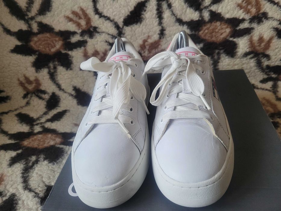 Super buty skórzane platforma Tommy Hilfiger City Flatform wkł.25 cm