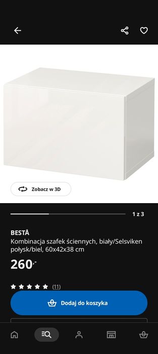 Szafka IKEA Besta 60cm, biały połysk, jak nowa