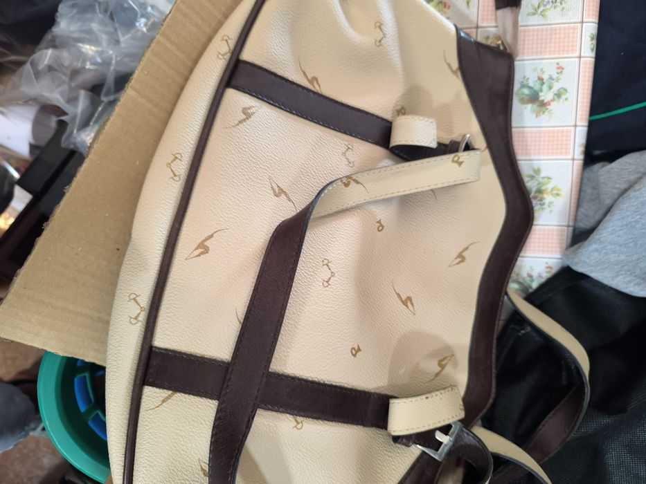 Mala de Ombro Bege/Castanha (Estilo Equestre) – Usada