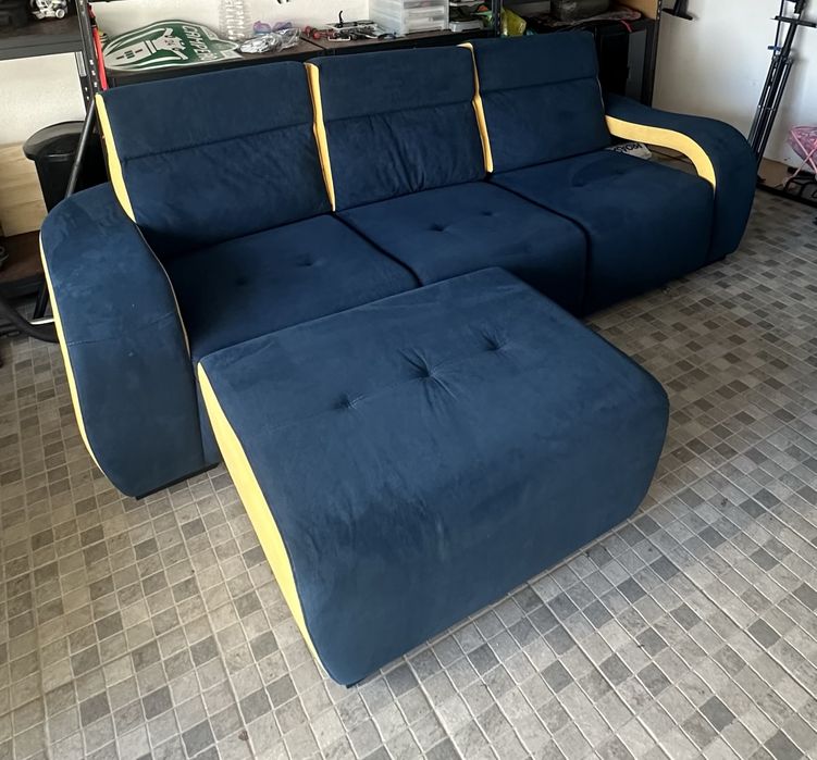 Sofá Chaise Long & 4 Bancos de apoio