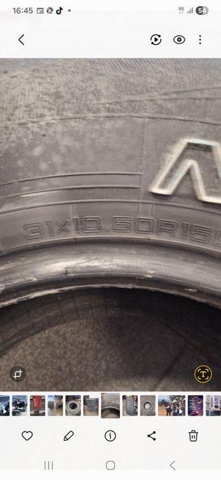 Peneus 31/10/50/R15 + jantes 15 terrano