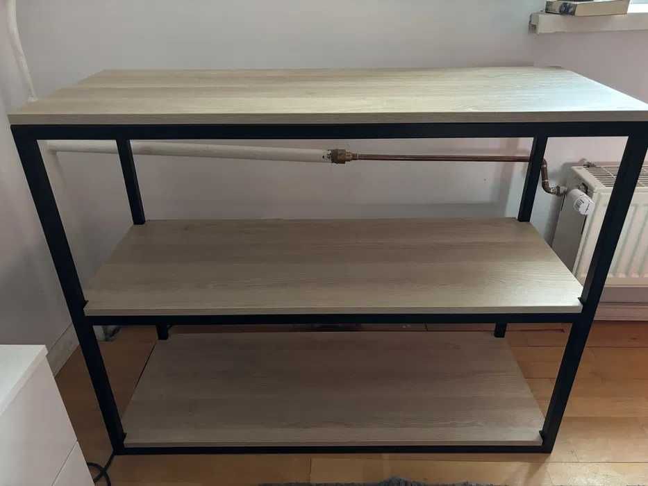 Regał metalowo drewniany