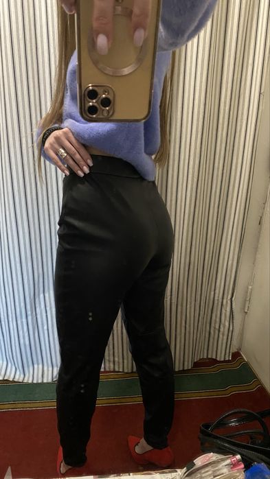 Шкіряні штани отеплені