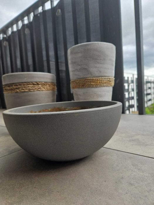 Donica ceramiczna betonowa do ogrodu 3 sztuki