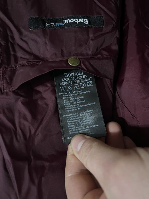 чоловіча куртка пуховик barbour