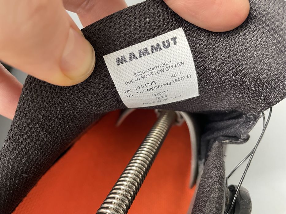 Трекінгові кросівки череіики mammut ducan low gtx boa vibram 44-45