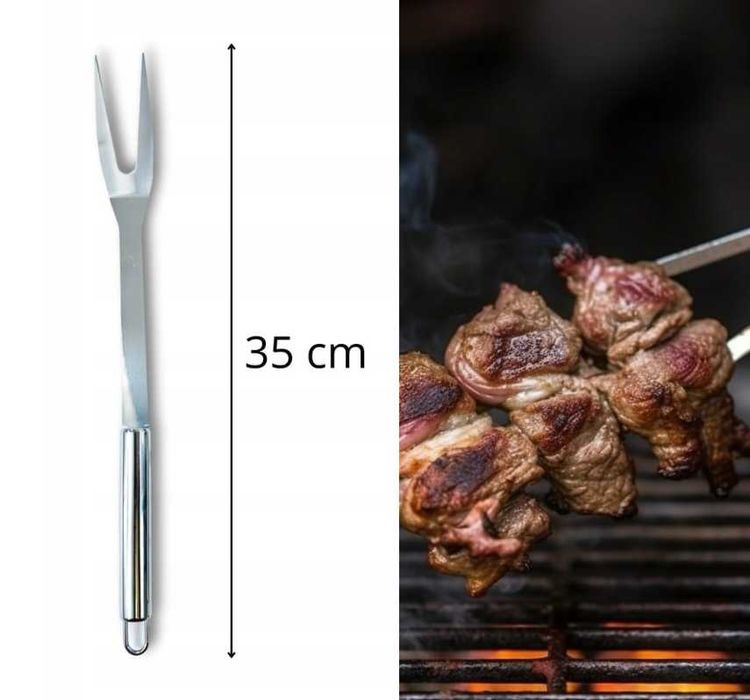 AKCESORIA Przybory DO GRILLA Sztućce Zestaw Grillowy 9W1 Etui BBQ STALOWE Nowe