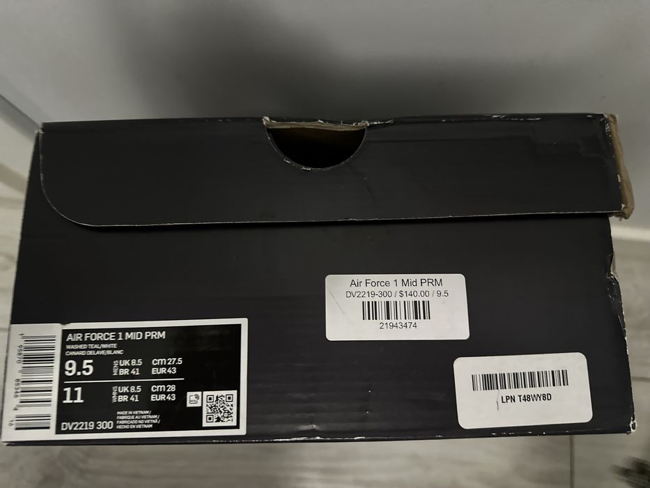 Nike Air Force 1 Mid Washed Teal - DV2219-300