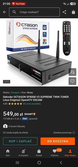 Dekoder Octagon 4k twin DVB