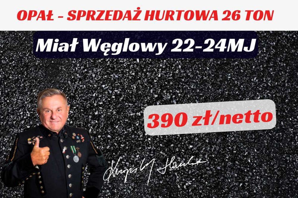 Miał Węglowy 22-24 MJ/kg Opał Węgiel - Sprzedaż Hurtowa