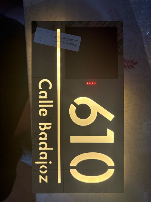 Placa numero casa solar LED