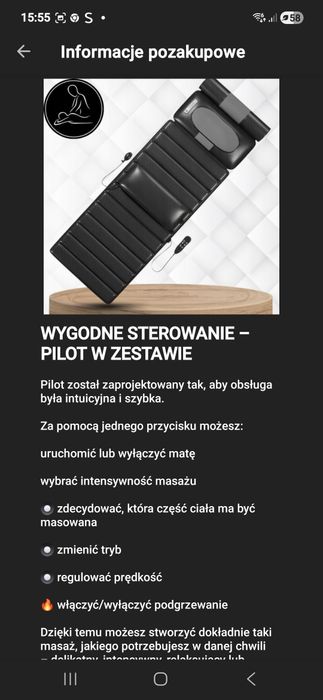 Sprzedam mate masujacą