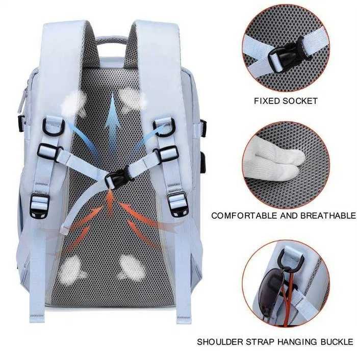 Mochila mala viagem computador portátil USB Impermeável Dia a dia NOVO