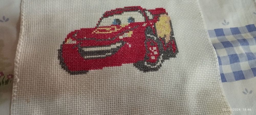 Tela em ponto cruz do Faísca