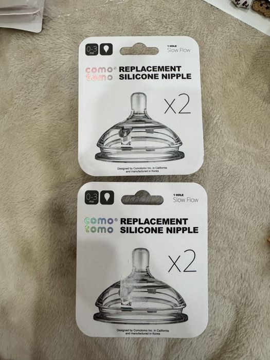 Набір сосок 2 шт. повільний потік 0-3 міс. Comotomo