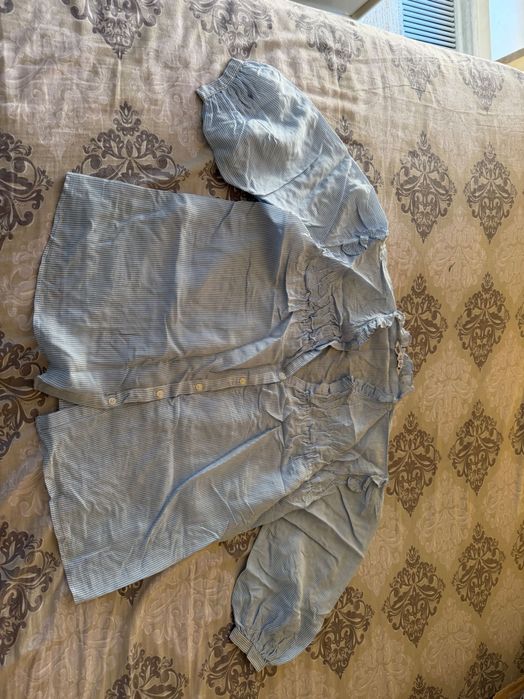 Zara голубая блузка
