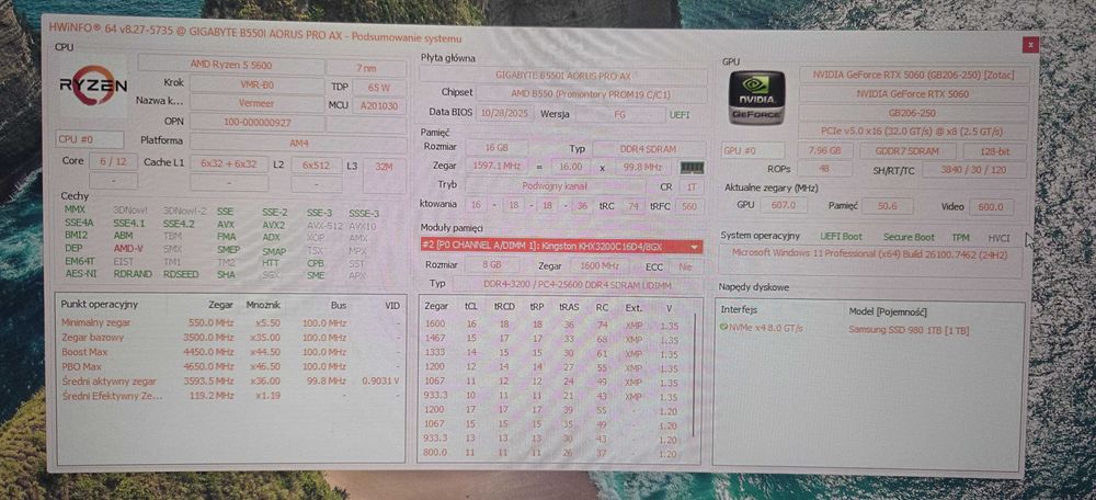 Mini komputer itx Ryzen 5600, RTX 5060