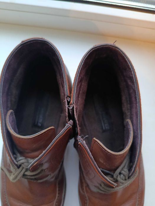 Ботинки кожанные, коричневые, утепленные. Бренд Miguel*m, Португалия.