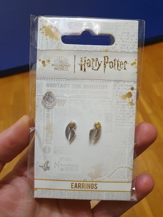 Srebrne kolczyki 925! Harry Potter Złoty Znicz Sterling silver hp