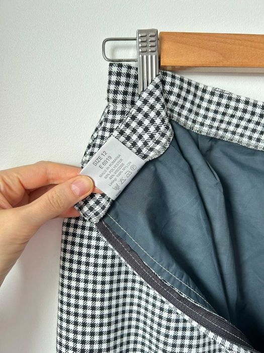 Spódnica do kolana z wysokim stanem damska elegancka w kratę M