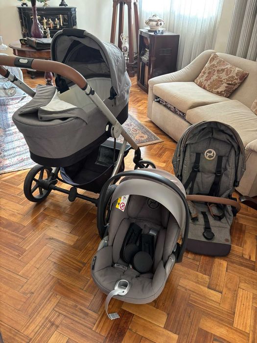 Conjunto Cybex Balios S + alcofa + Cloud T + base ISOFIX Z