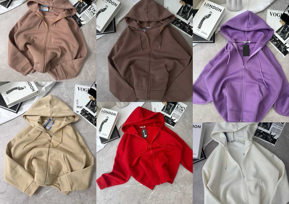 Жіноче тепле худі на змійці кофта за капюшоном НА ФЛІСІ з блискавкою