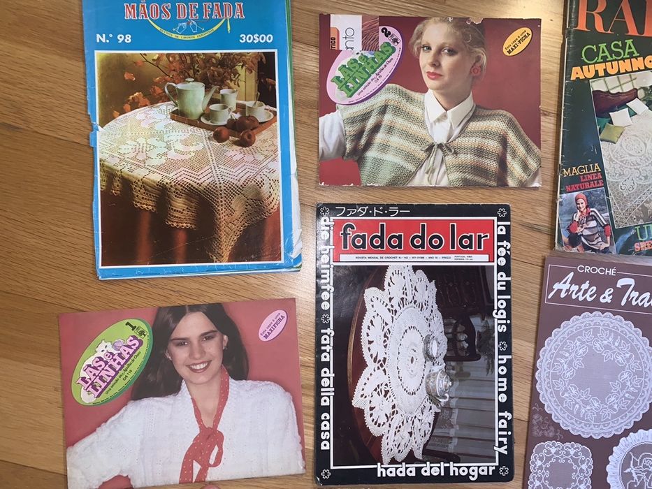 Revistas esquemas tricot crochet Rakam, Burda, Fada do Lar, Anos 80/90