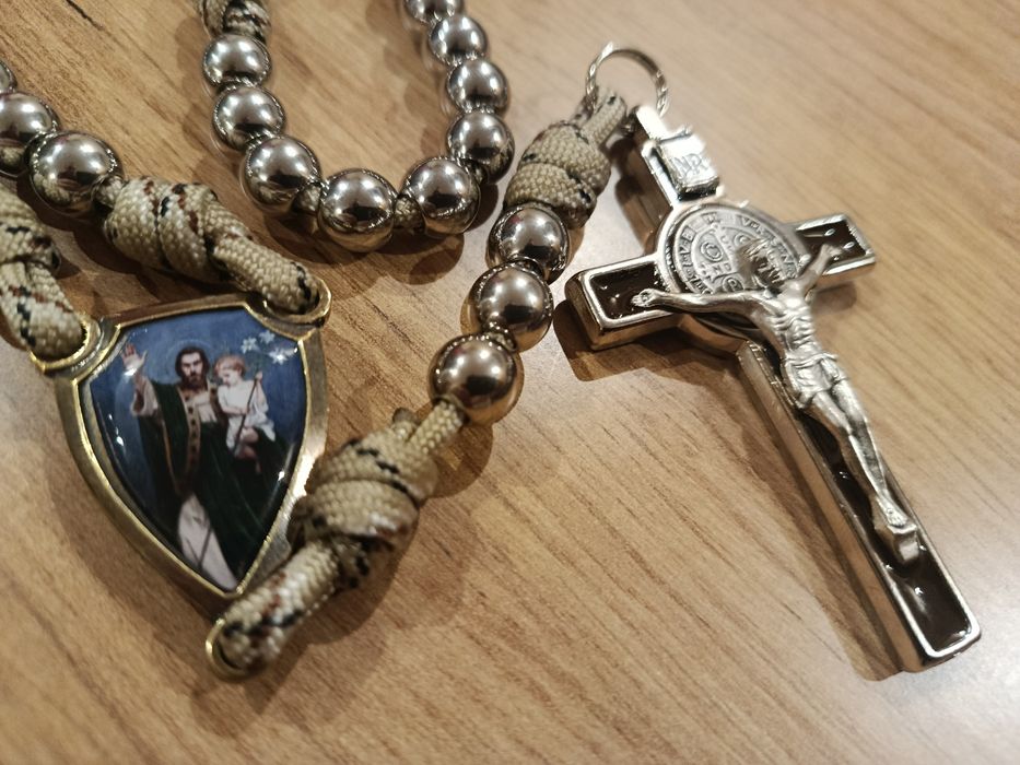 Różaniec paracord, stal nierdzewna 10mm