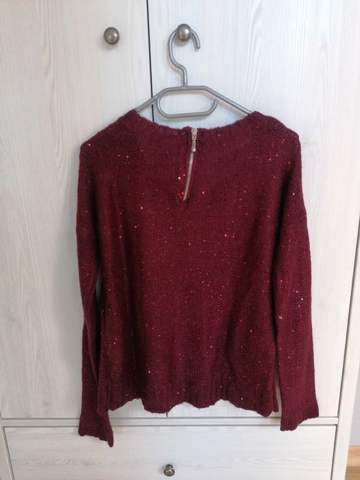 Sweter bordo cekiny Amisu - New Yorker rozmiar S