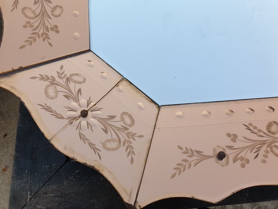 fantástico antigo espelho veneziano de parede