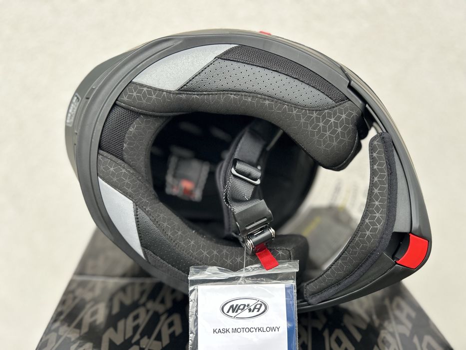 Kask motocyklowy modulowy NAXA FF1 rozmiar XXL 63-64cm,czarny,Szczeka!