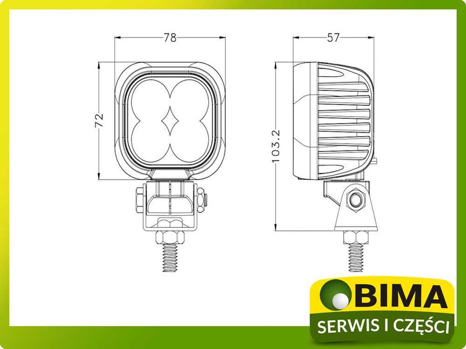 Lampa robocza LED światło rozproszone 3200Lm 10-30V 40W