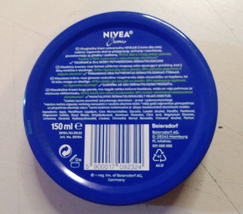 Nivea Creme nawilżający krem do twarzy i ciała 150 ml 6 szt.