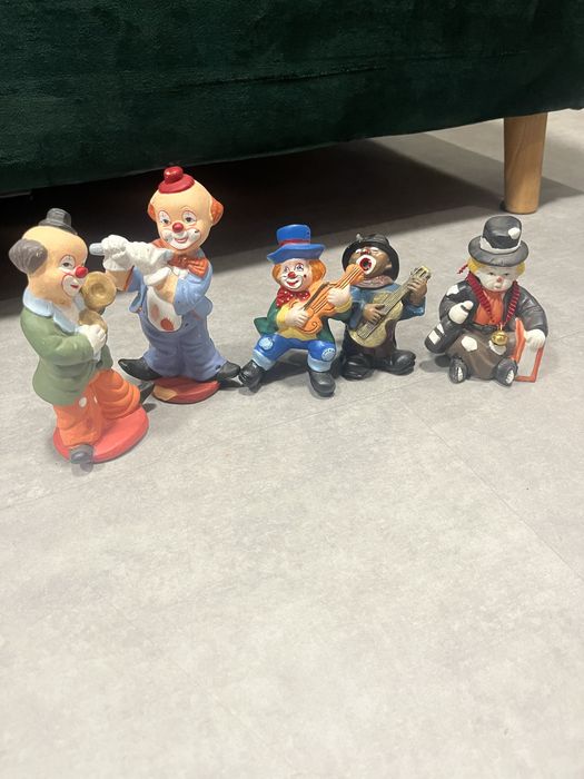 5 figurek klaunów muzyków vintage – zestaw