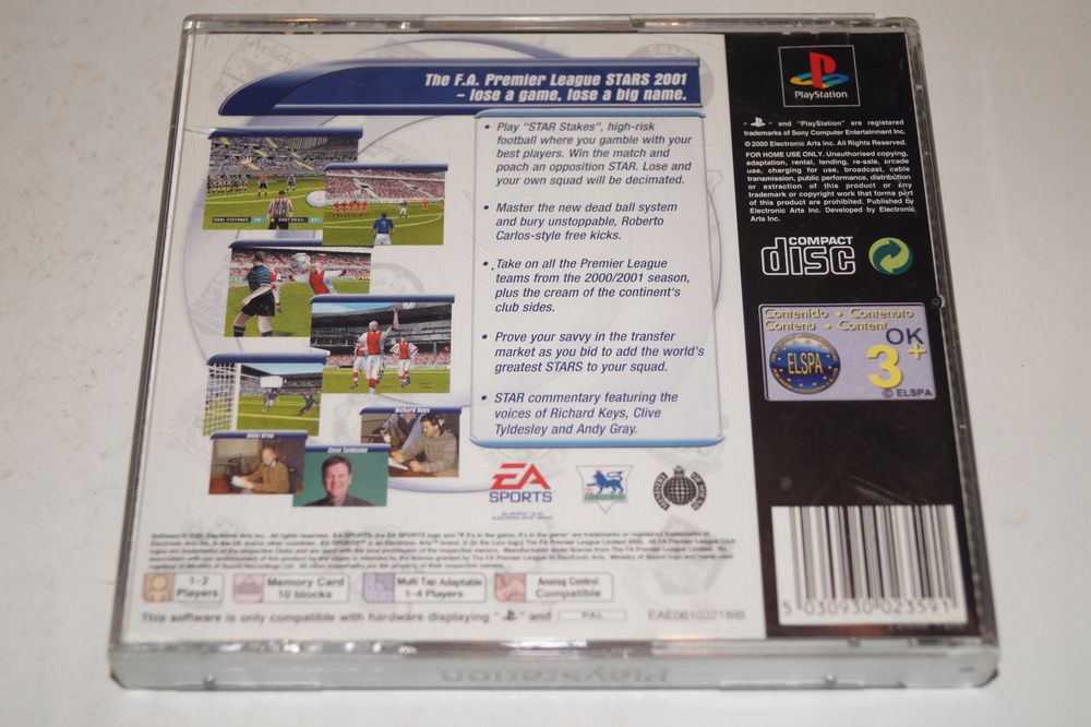 The F.a. Premier League Stars 2001 Playstation (Psx) Pudełkowa