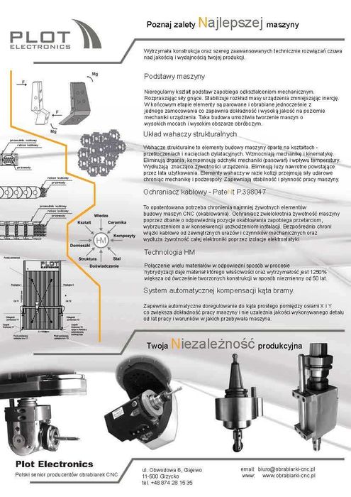 Obrabiarka CNC Sentinel N 2140 z 4 osią C na wrzecionie NOWA Brutto FV