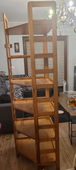 Regał sosnowy narożny